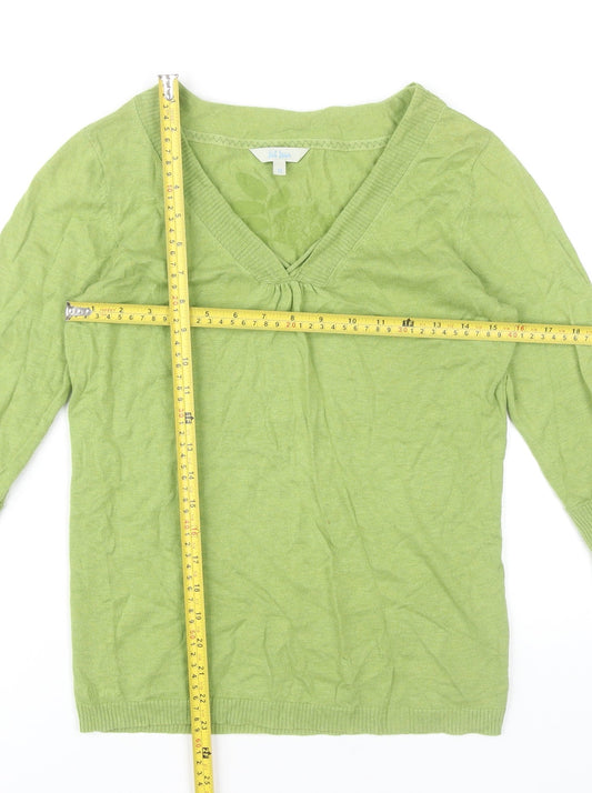 Womens UK Size 10 Fat Face Green Pullover Jumper