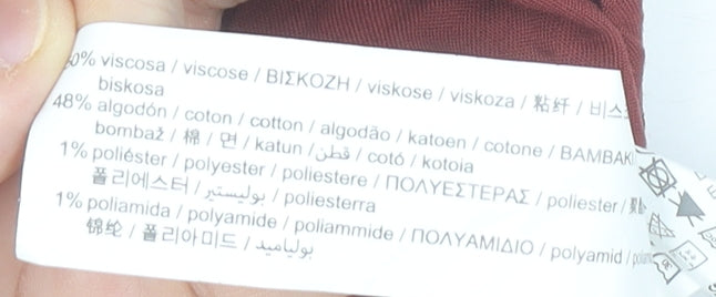 Pull&Bear Women Red Wrap Floral Short Skirt Size 12 Boho Viscose Blend