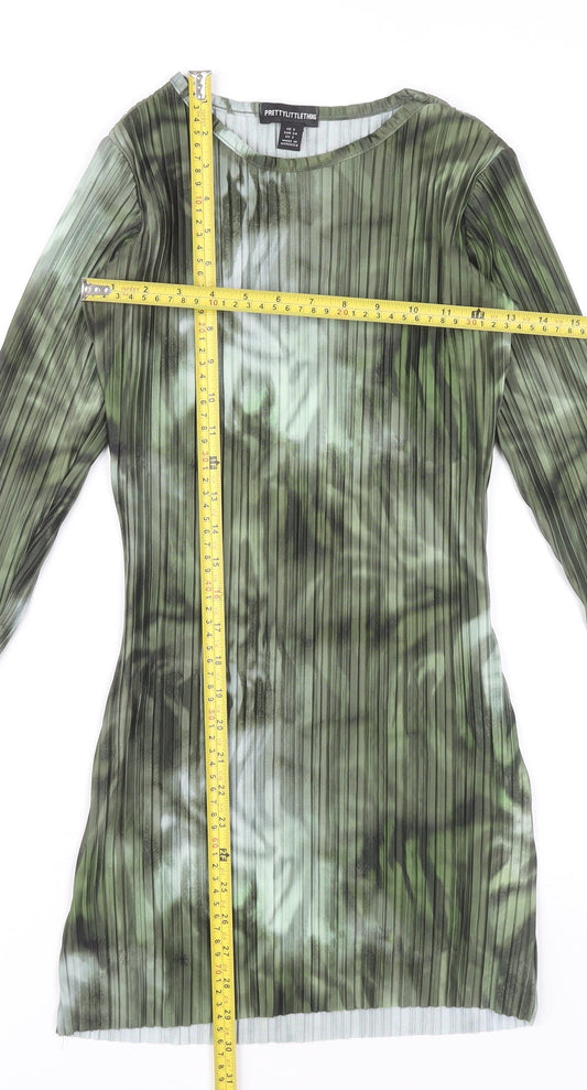 PrettyLittleThing Women’s Green Mini Bodycon Dress Size 6