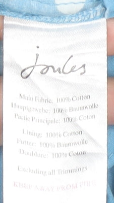 Joules Women’s Blue Polka Dot Cotton A-Line Sleeveless Dress Size 12