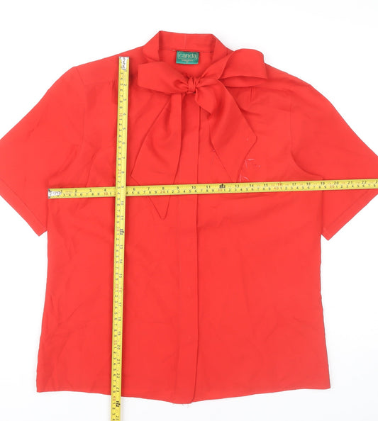 Womens UK Size 12 Canda Red Classic Blouse