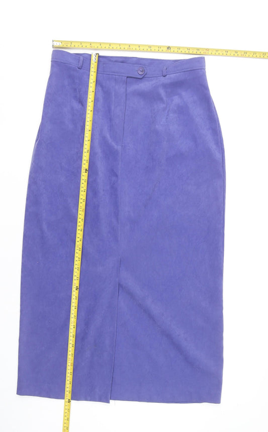 Etam Women’s Purple Size 16 Pencil Midi Skirt Polyester