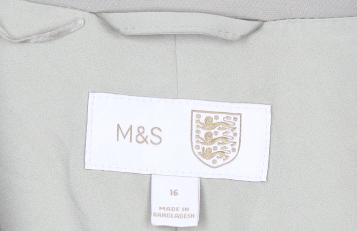 Marks and Spencer Women Beige Size 16 Short Sleeve Suit Jacket