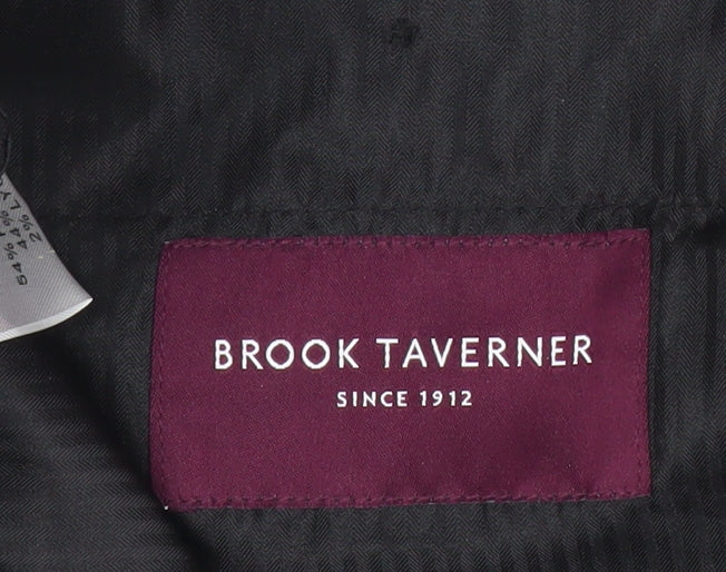 Brook Taverner Men’s Black 44W Dress Pants Wool Blend Formal Trousers