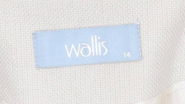 Wallis Women’s Beige Blazer Jacket Size 14 Classic Two Button Workwear