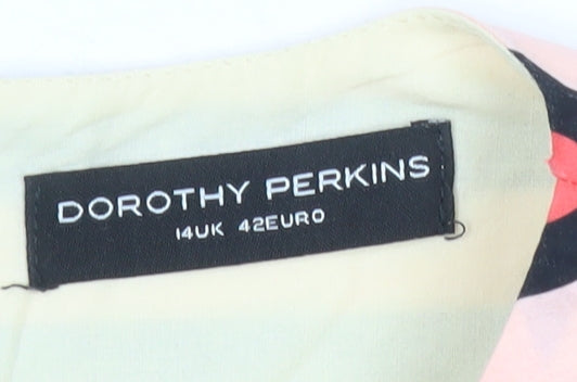 Womens UK Size 14 Dorothy Perkins Multicoloured Basic Blouse