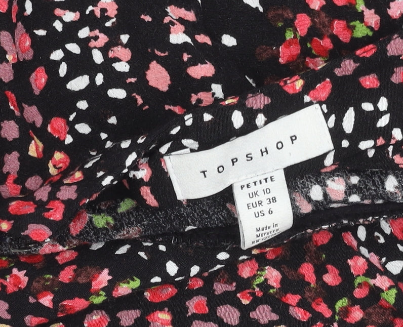 Topshop Women’s Petite Black Floral Wide-Leg Jumpsuit UK 10
