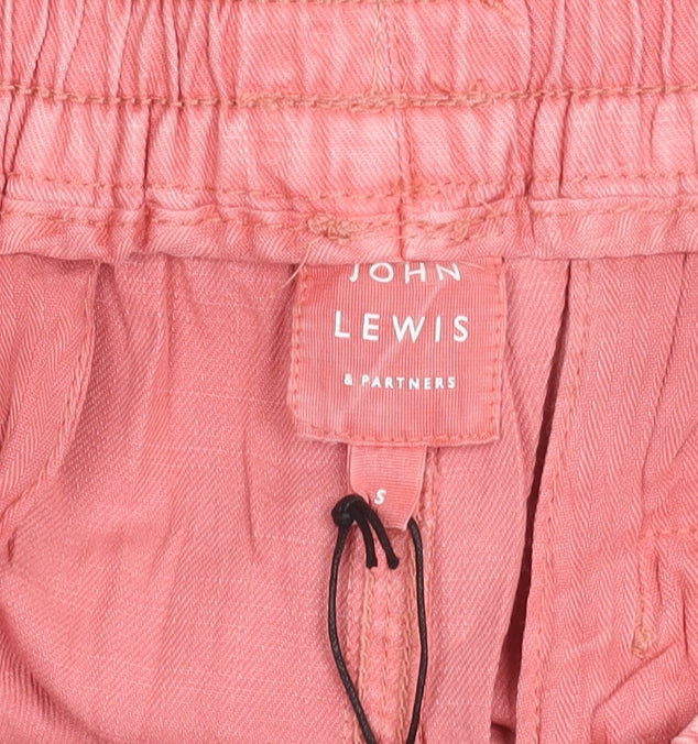 John Lewis Men’s Pink Chino Shorts Size S Elastic Waist Summer