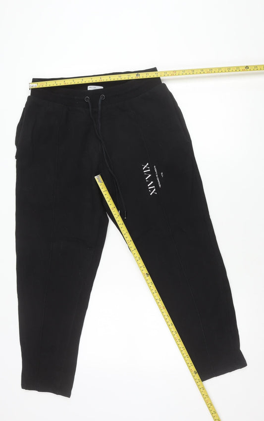 Womens UK Size S ASOS DESIGN Regular Fit Jogger Black Trousers