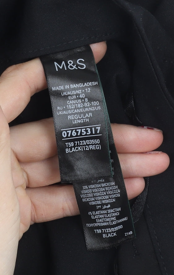 Marks and Spencer Men's Black Regular Fit Dress Pants Trousers M