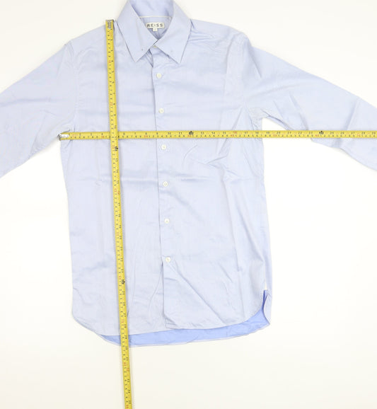 Reiss Men's Blue Slim Fit Long Sleeve Cotton Dress Shirt Size S