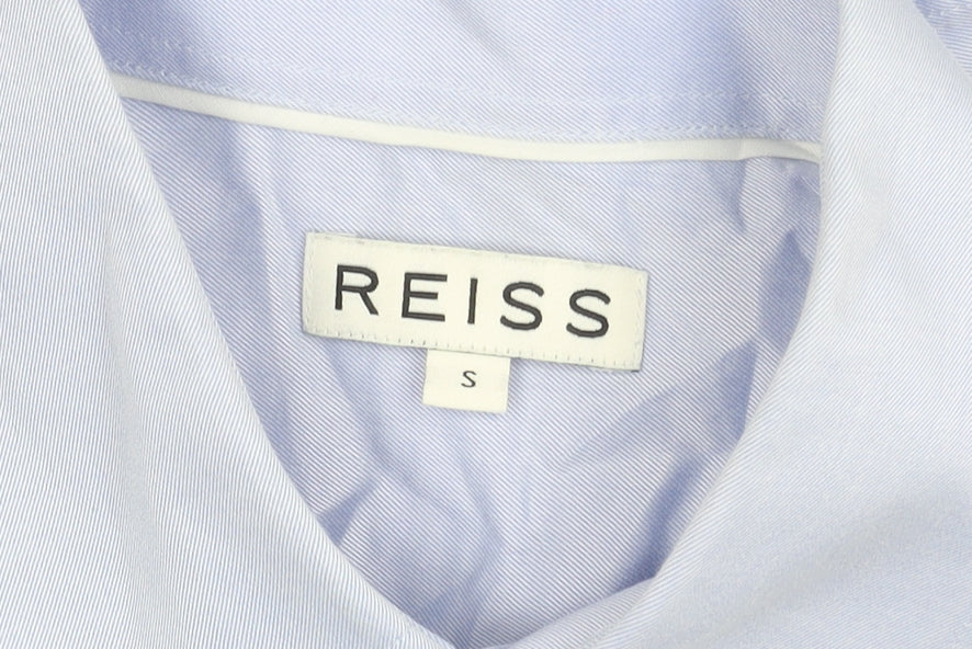Reiss Men's Blue Slim Fit Long Sleeve Cotton Dress Shirt Size S
