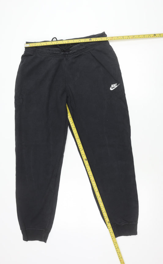Nike Women Black Jogger Sweatpants L Cotton Blend Activewear