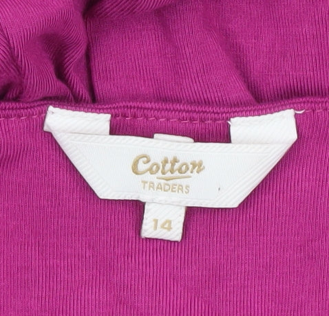 Cotton Traders Womens Pink Size 14 Wrap Dress Sleeveless Casual