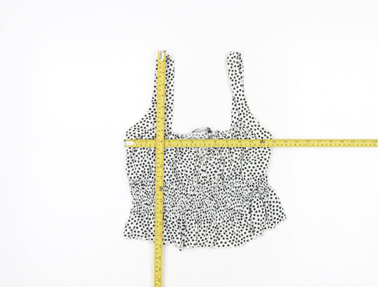 Bershka Women’s White Polka Dot Camisole Blouse Size 8