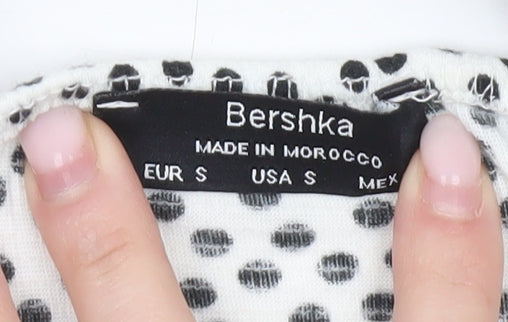 Bershka Women’s White Polka Dot Camisole Blouse Size 8