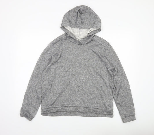 H&M Girls Grey Glitter Pullover Hoodie Size 12 Years Cotton Blend
