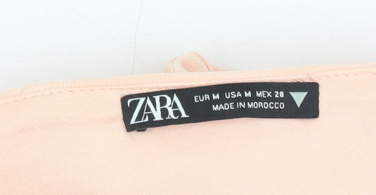 Womens UK Size 12 Zara Pink Cropped Tank