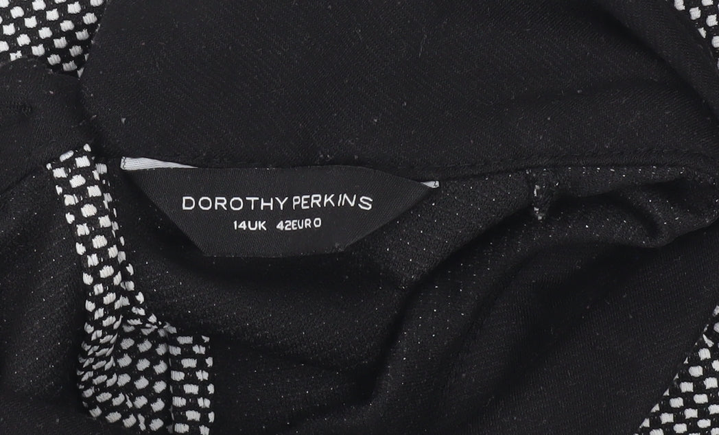 Dorothy Perkins Women’s Black Collared Skater Dress Size 14