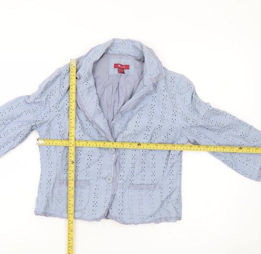 Monsoon Women’s Blue Cotton Blazer Jacket Size 14 UK