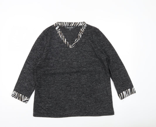 Womens UK Size 10 Bonmarché Grey Pullover Jumper