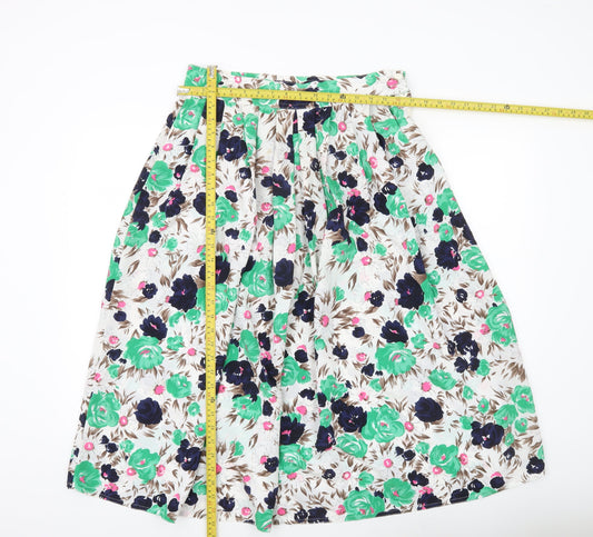 Jacques Vert Women’s Multicoloured Floral Pleated A-Line Midi Skirt Size 16