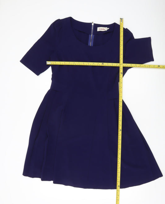 Louche Women Blue Fit & Flare Knee Length Dress Size 12