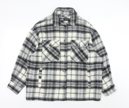 Womens UK Size 12 Zara Grey Shirt Jacket