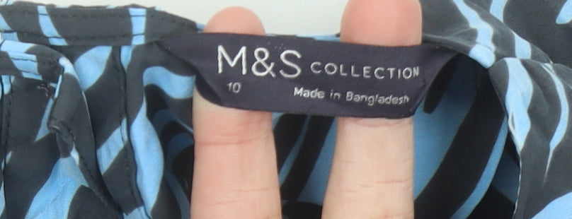 Womens UK Size 10 Marks and Spencer Blue Basic Blouse