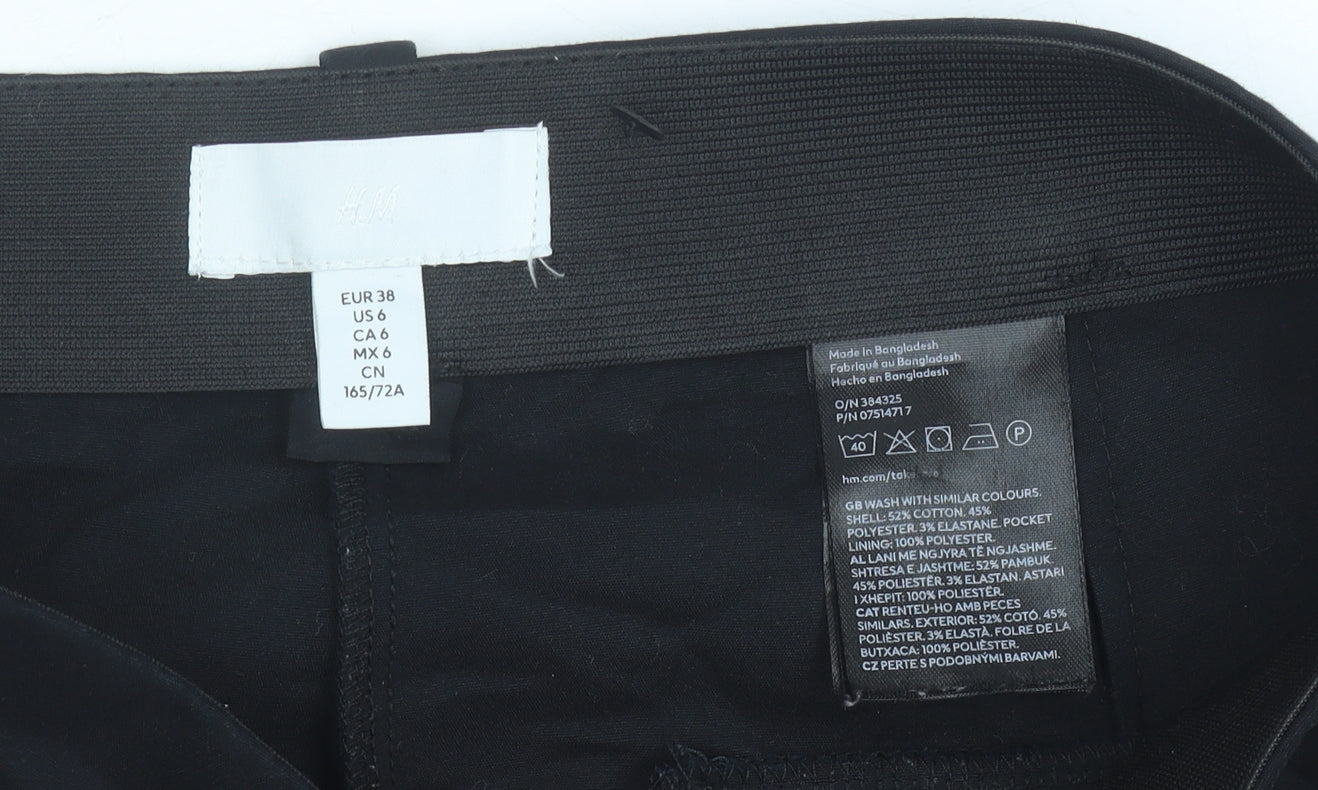 Womens UK Size 10 H&M Slim Fit Chino Black Trousers