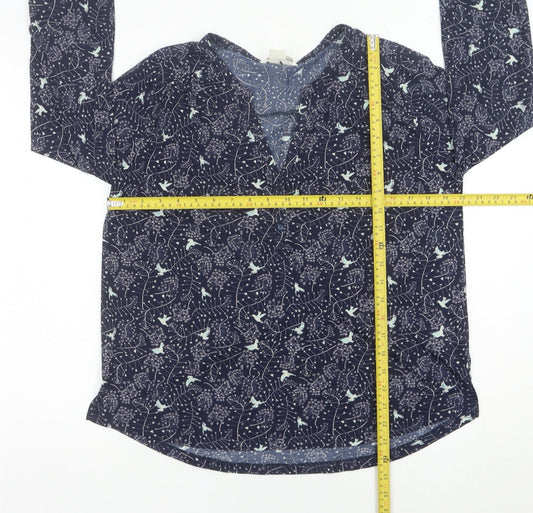 Womens UK Size 12 H&M Blue Tunic Blouse