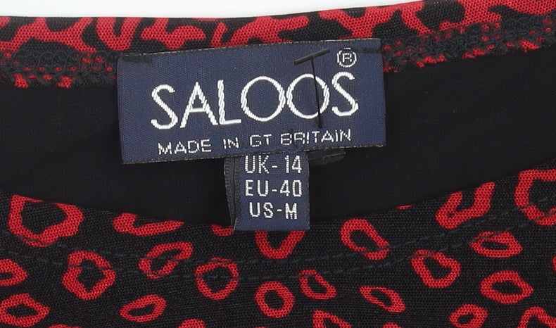 Womens UK Size 14 Saloos Red Tunic Blouse