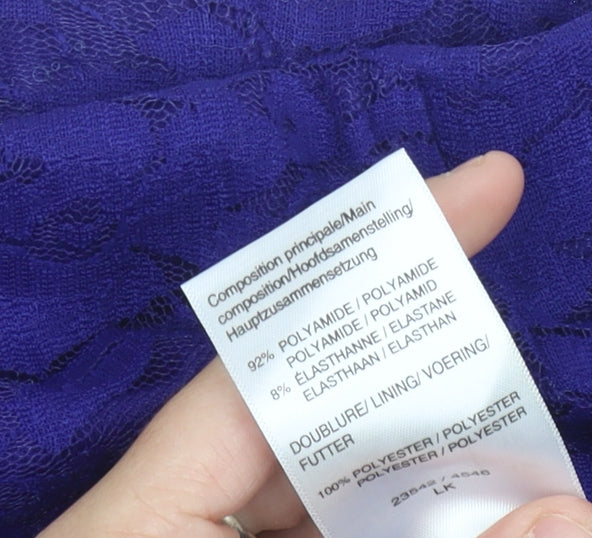 Damart Women's Purple Lace Knee Length Skirt UK 16