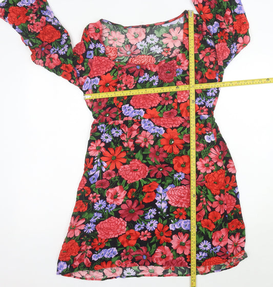 Nobody's Child Womens Multicoloured Floral A-Line Dress UK 12