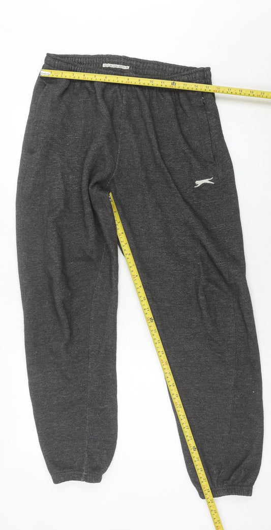 Slazenger Mens Grey XL Sweatpants Trousers Elastic Waist Sports Casual