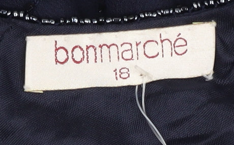 Bonmarché Women’s Blue Beaded Blouse Size 18 Formal Tunic Style