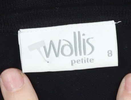 Womens UK Size 8 Wallis Black Cardigan Jumper