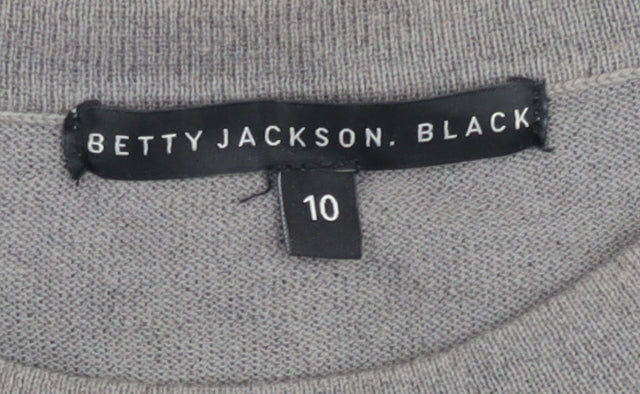 Additional view of Betty Jackson Black Women’s Grey Animal Print Jumper, size UK 10