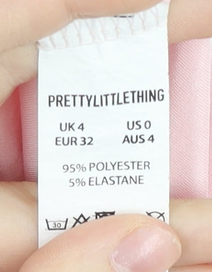 PrettyLittleThing Women’s Pink Ruched Midi Pencil Skirt Size 4