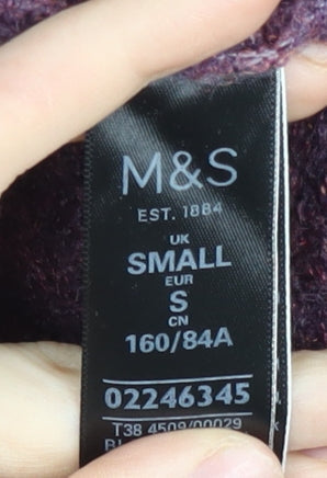 Womens UK Size S Marks and Spencer Purple Cardigan Jumper