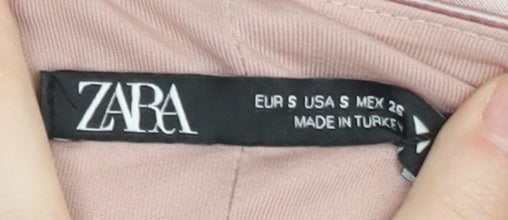 Zara Women Pink Viscose Bodysuit Size S Strapless Sweetheart Neckline