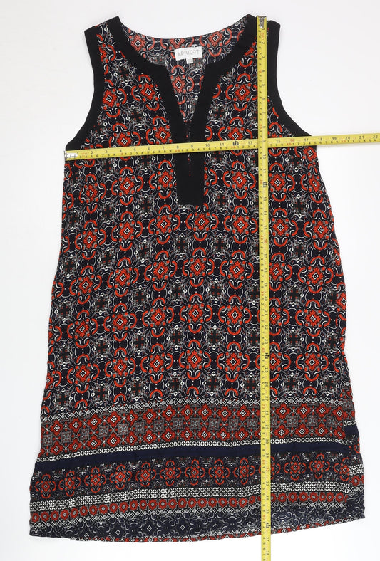 Apricot Womens Multicoloured Geometric Shift Dress UK 12 Sleeveless V-Neck