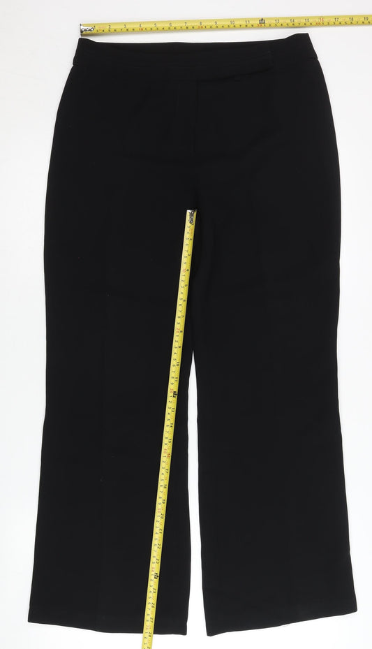 Womens UK Size 12 Principles Regular Fit Dress Pants Black Trousers