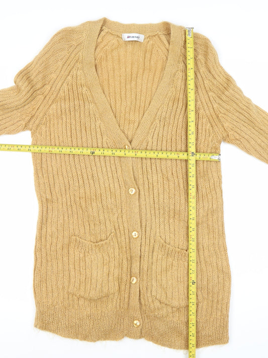 Damart Womens Beige Mohair Blend Cardigan Size 16 Plus V-Neck Knit