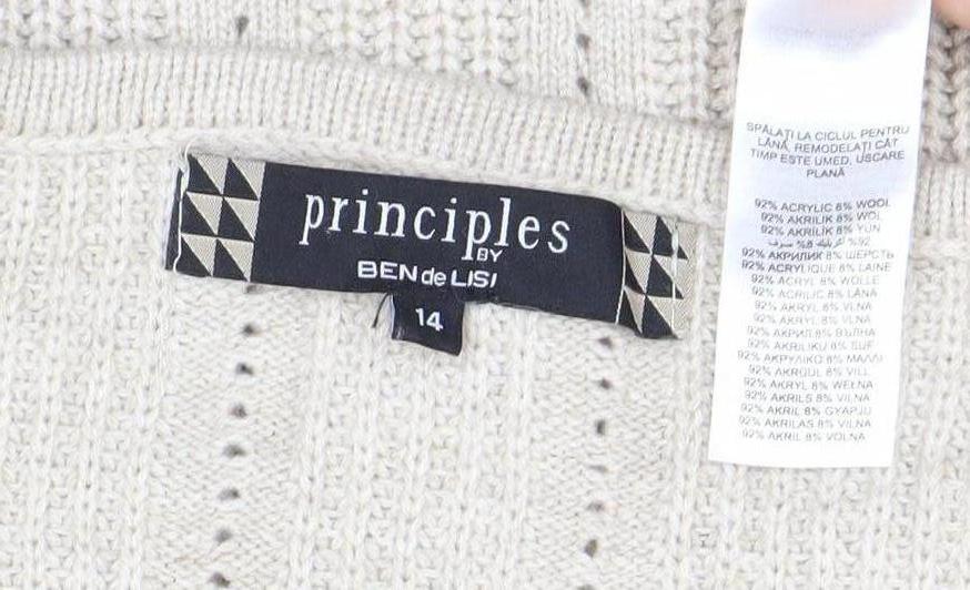 Principles Women’s Beige Knit Jumper Dress Size 14