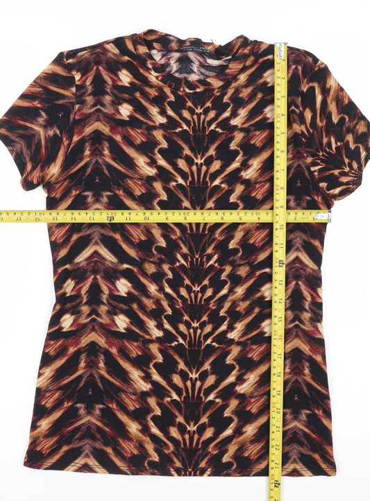 Womens UK Size 12 Dorothy Perkins Multicoloured Basic T-Shirt