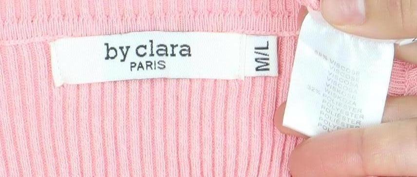 Womens UK Size M By Clara Pink Basic T-Shirt