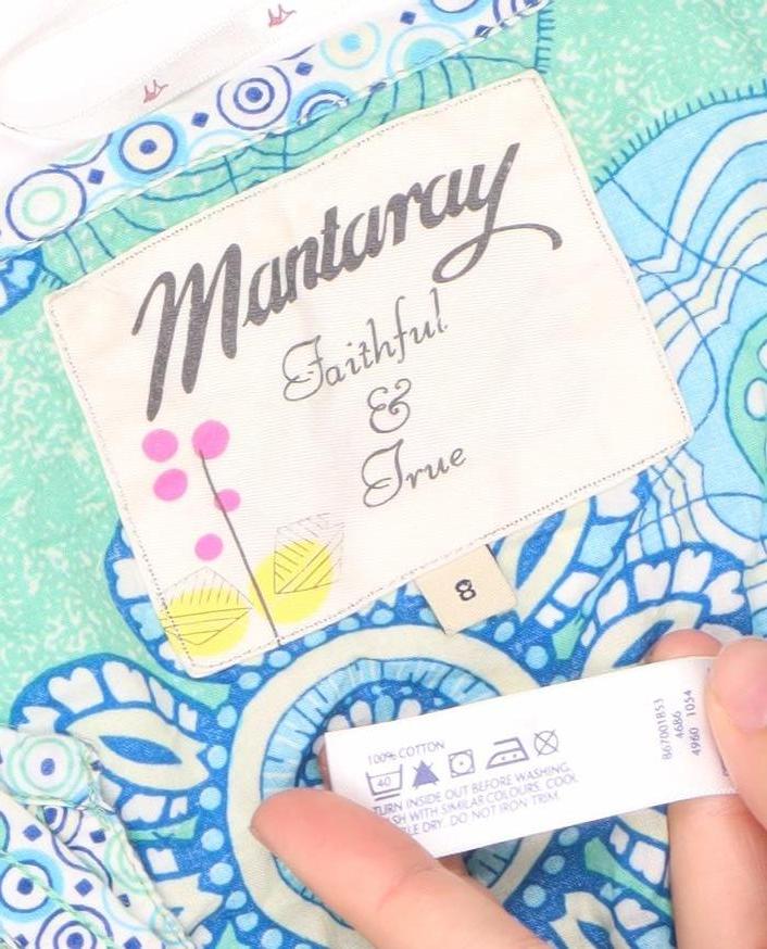 Mantaray Women’s Multicoloured Floral Cotton Shift Dress Size 8