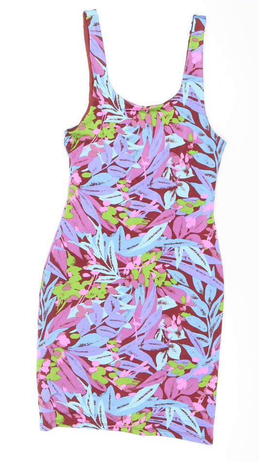 Additional front view of Silence + Noise women’s multicoloured xs bodycon mini dress