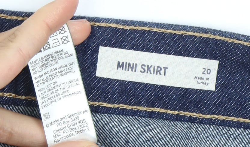 Marks and Spencer Women’s Blue Denim Mini Skirt Size 20
